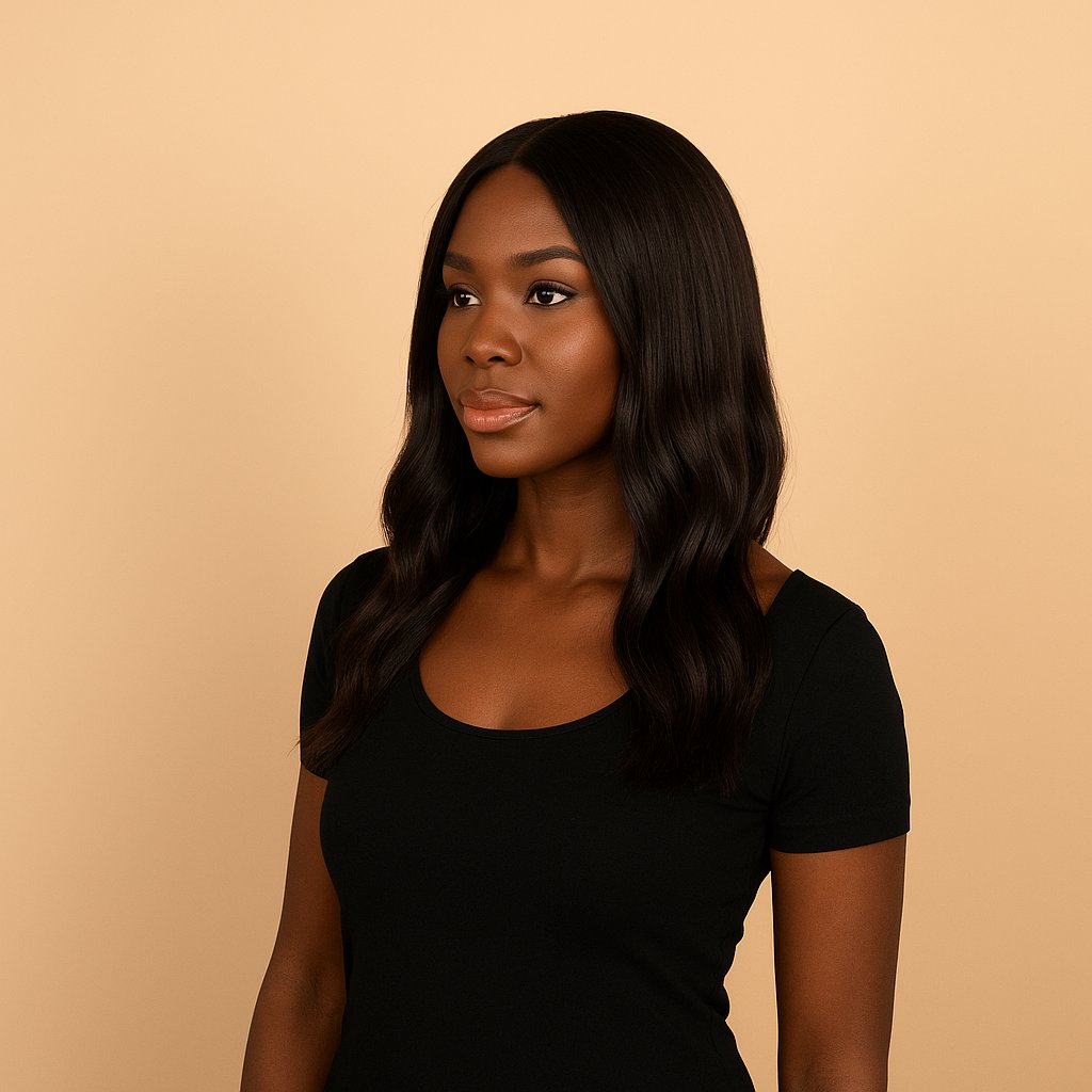 Model wearing 19" Fleur