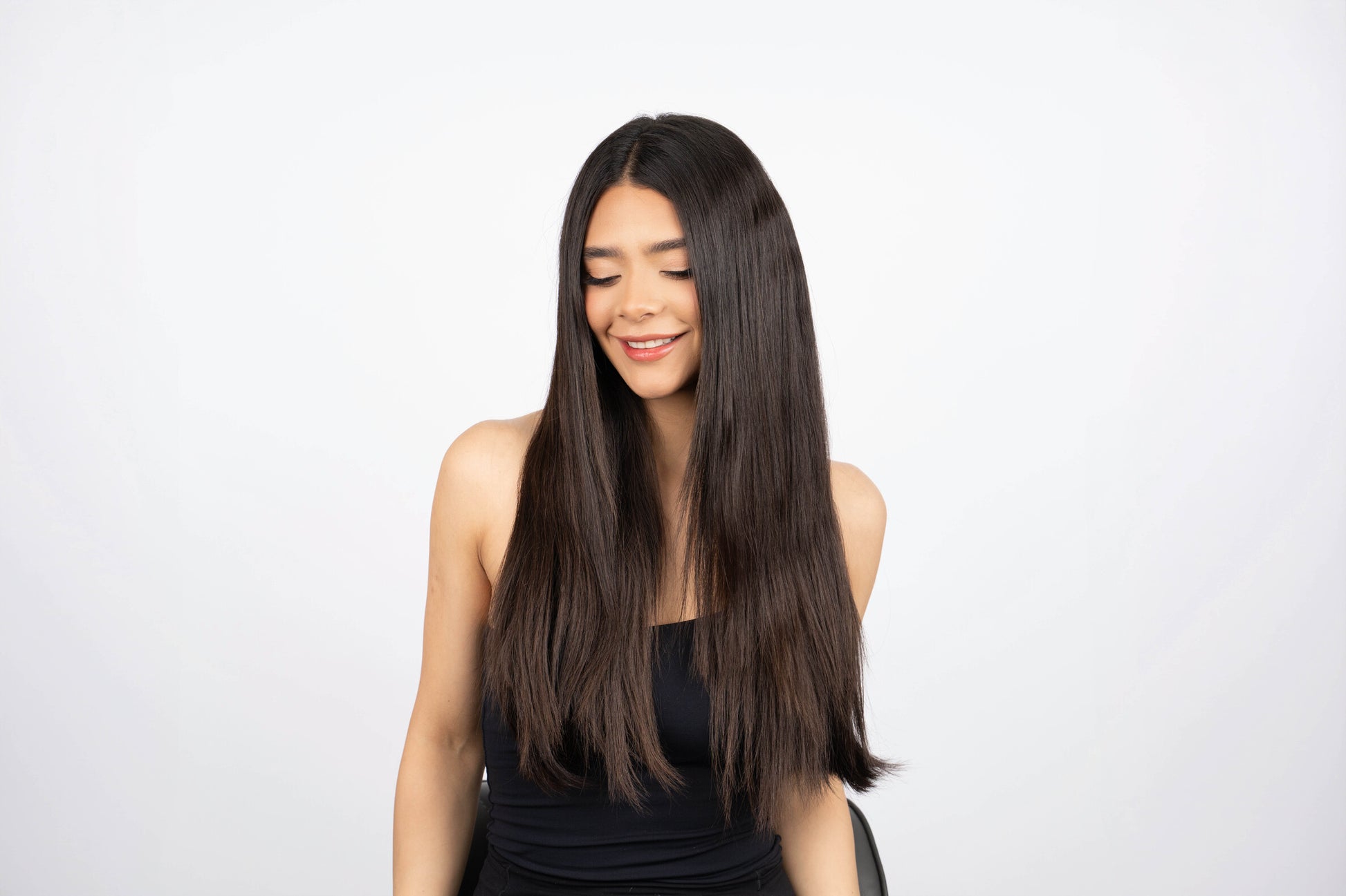 model is wearing a 21 straight cecilia extension