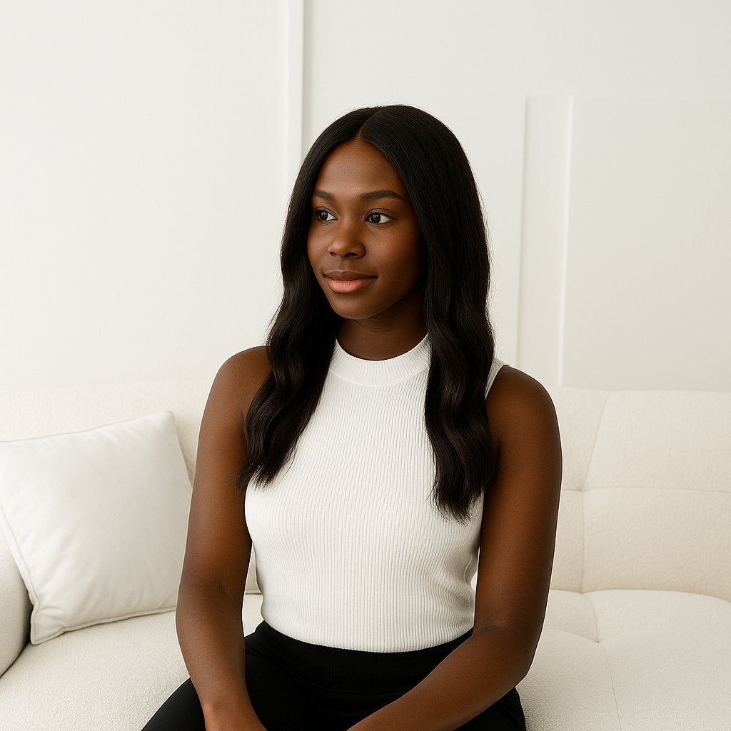 Model wearing 19" Fleur